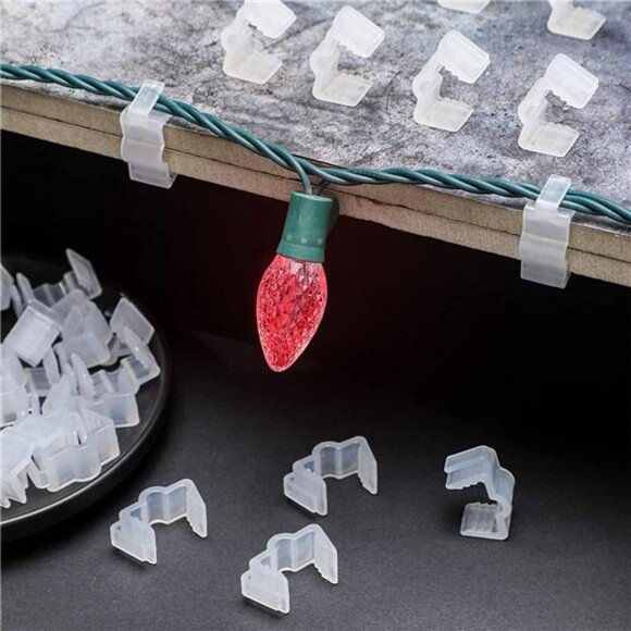 50 Pieces Christmas Holiday Light Hanger Hooks 1" Fascia Boards Clip - Picture 2 of 7